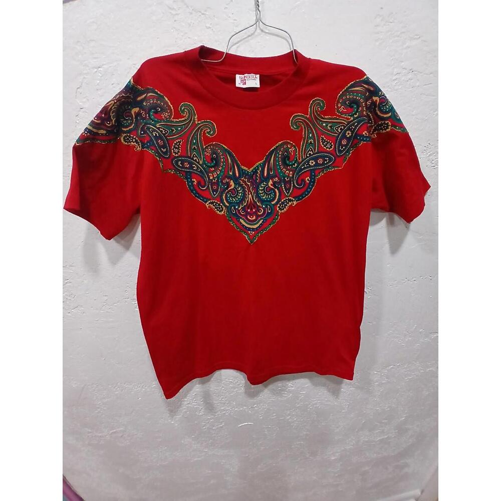 Womens Vintage 90s Sunbelt Sportswear USA Handmade Grandma Western Core Top L